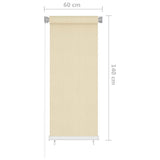Outdoor Roller Blind Cream 60x140 cm HDPE 312601