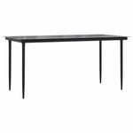 Garden Dining Set with Cushion 5 pcs Black Poly Rattan 3261666