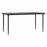 Garden Dining Set with Cushion 7 pcs Black Poly Rattan 3261667