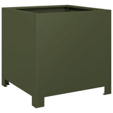 Garden Planter Olive Green 40x40x40 cm Steel 851205