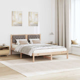 Bed Frame with Headboard Taupe 140 x 190 cm Solid Pine Wood 878197