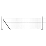 Euro Fence with Concrete Base 25 x 0.4 m PVC-Coated Steel Grey 3350941