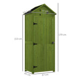Small Shed, Tall Slim Wooden Garden Shed with 3 Removable Shelves and Roof Hatch, Compact Outdoor T3398P318680