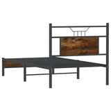Bed Frame without Mattress Smoked Oak 90x200 cm Engineered Wood 4106883