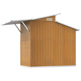 Garden Shed Brown 270x130x208.5 cm Galvanised Steel 316245