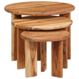 Nesting Coffee Tables 3 pcs Brown Solid Acacia Wood 4104655