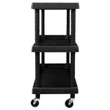 3-Tier Workshop Tool Trolley Black 75x37.5x92 cm PP 151828