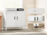 Metal Storage Cabinet with Lock and Adjustable Shelves - White T3398P425018