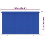 Outdoor Roller Blind 240x140 cm Blue HDPE 312844