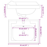Bathroom Sink White 61x48x23 cm Rectangular Ceramic 153704
