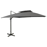 Cantilever Garden Parasol with Double Top 300x300 cm Anthracite 312372