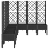 Garden Planter with Trellis Black 200x160x142 cm PP 367943