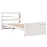 Bed Frame with Headboard without Mattress White 90x190 cm Single 3306749