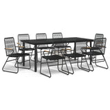 9 Piece Garden Dining Set Black PVC Rattan 3099214