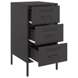 ZNTS Bedside Cabinet Black 36x39x68 cm Steel 843078