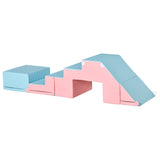 2-piece Soft Play Set, Baby Foam Climber Block for Toddler 1-3 Years, Pink Blue T3398P348560