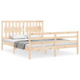 Bed Frame without Mattress King Size Solid Wood 3194316