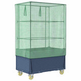 Raised Bed with Cover and Wheels Rattan Look 80x50x182 cm 4015836