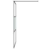 Walk-in Shower Wall Black 115x195 cm Half Frosted ESG Glass 152108