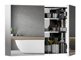 Bathroom Mirror Cabinet, Stainless Steel Wall Mounted Bathroom Storage Cabinet with Double Doors, T3398P330389