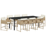 Garden Dining Set 9 pcs Beige Poly Rattan 3380732