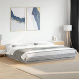 Bed Frame with LED Lights without Mattress Grey Sonoma 180x200cm 3281082