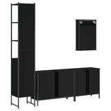 4 Piece Bathroom Furniture Set Black Engineered Wood 3214810