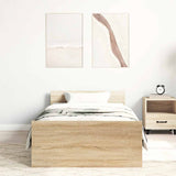 Bed Frame without Mattress Sonoma Oak 100x200 cm Engineered Wood 835934