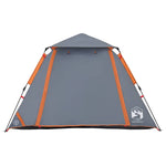 Camping Tent Dome 4-Person Grey and Orange Quick Release 4004145