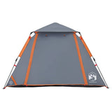 Camping Tent Dome 4-Person Grey and Orange Quick Release 4004145