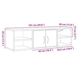 Wall Cabinet Old Wood 101x30x29 cm Engineered Wood 856488