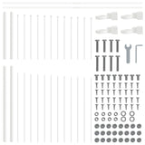 Garden Fence 8 pcs White 170 x 165 cm Powder-Coated Steel 3360174
