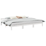 Family Bed Frame No Mattress White 240x200 cm Solid Wood Pine 3324572