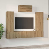TV Cabinet Set Wall-mounted 7 pcs Artisan Oak Engineered Wood 3393137