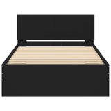 Bed Frame without Mattress with Headboard Black 100x200 cm 838618