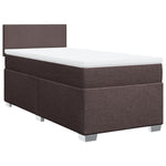 Box Spring Bed with Mattress Dark Brown 100x200 cm Fabric 3285795
