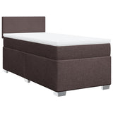 Box Spring Bed with Mattress Dark Brown 100x200 cm Fabric 3285795