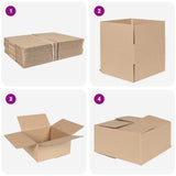 Folding Box 50 pcs Natural 30 x 30 x 15 cm Cardboard 4106568