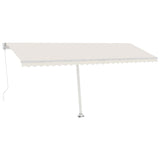 ZNTS Manual Retractable Awning with LED 500x350 cm Cream 3069662