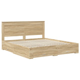 Bed Frame with Drawer with Headboard Manual Engineered Wood 3410291