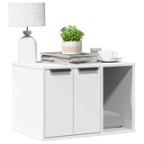 857724 Cat Litter Box Enclosure White 60x40x40 cm Engineered Wood