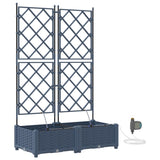 Garden Planter 2 pcs Grey 80 x 40 x 126 cm Plastic 42002873