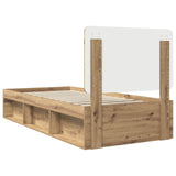 Bed Frame Artisian Oak 90 x 200 cm Solid Pine Wood 3412541