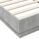 Bed Frame without Mattress with LED Lights Concrete Grey 75x190 cm Small Single 839549