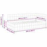 Corner Bed Frame with Headboard Black 100 x 200 cm Velvet 42016403