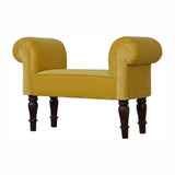 Mini Mustard Velvet Bench IN1351