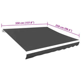 Awning Top Sunshade Canvas Anthracite 3.5x2.5 m 143709