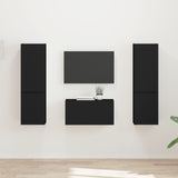 TV Cabinet Set 5 pcs Black Engineered Wood 3409097