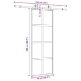 Sliding Door with Hardware Set Black 76x205 cm Tempered Glass 3375832
