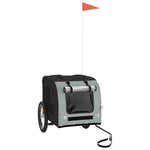 ZNTS Pet Bike Trailer Black and Grey Oxford Fabric and Iron 93832